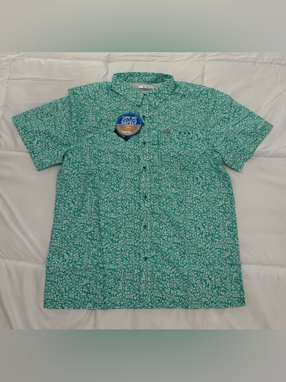 NWTs Mens Columbia Sz Medium PFG Super Slack Tide Fishing Shirt